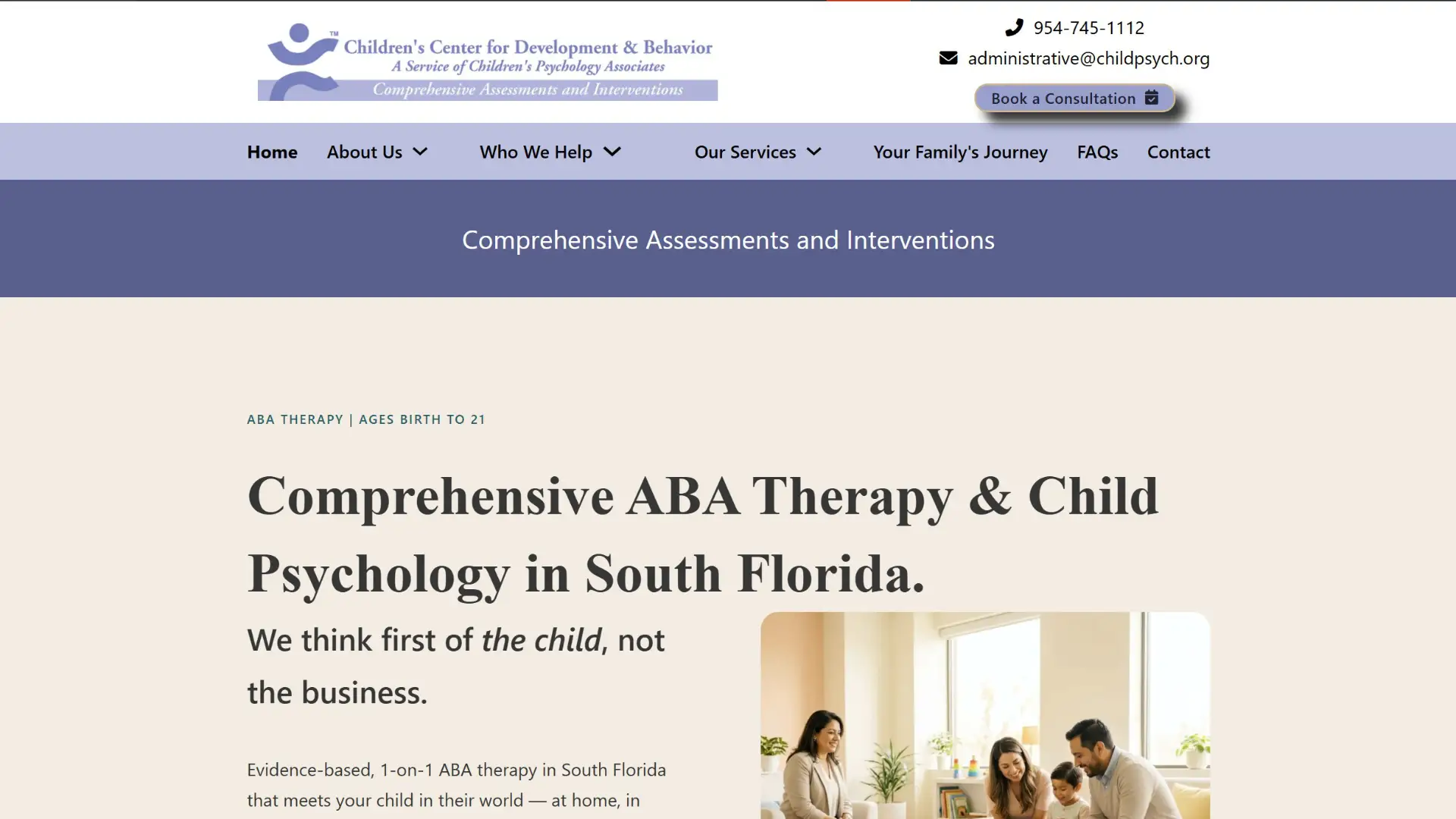childpsych.com - homepage screenshot